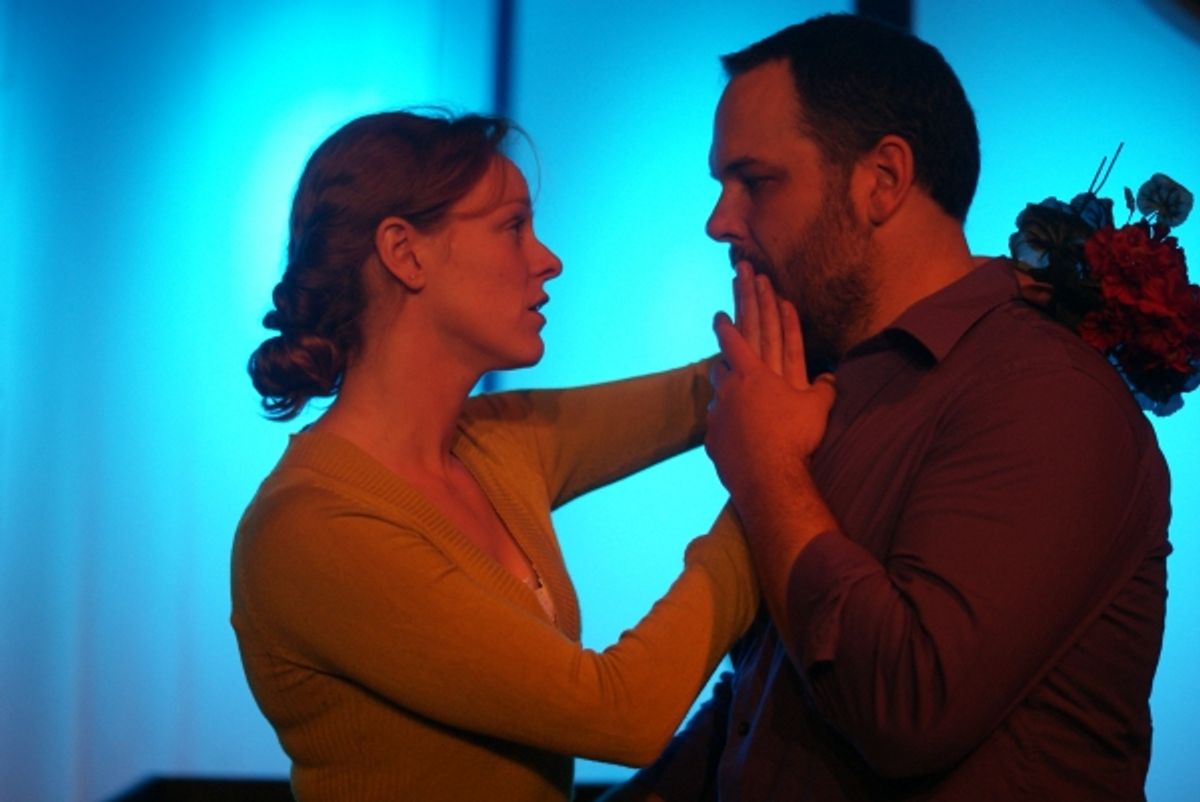 Katharine Pilcher as Sally, left to right, and RJ Shuman as Jack in the short play ''Dream Come True'' by Greg Vovos, a part of MadLab''s Theatre Roulette. at 