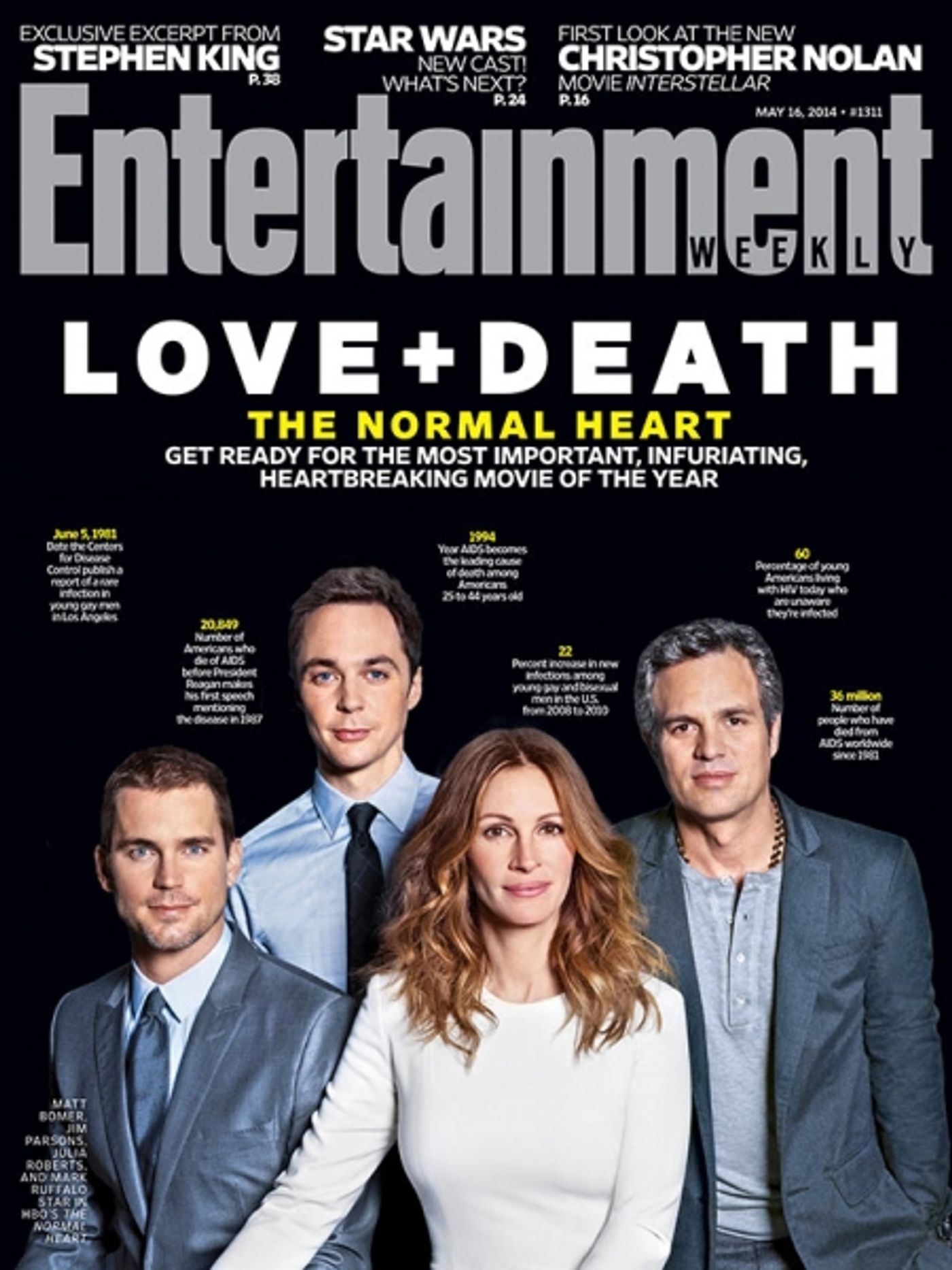 Photo Flash: The Cast of HBO'S THE NORMAL HEART on the Cover of EW  Image