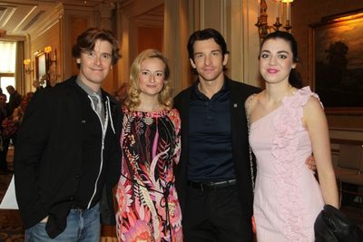 Larry O'Keefe, Nell Benjamin, Andy Karl and Barrett Wilbert Photo