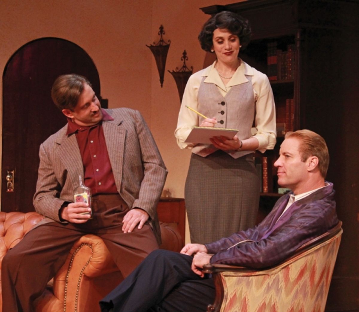 Gregg Weiner (Ernest Hemingway), Jennifer Christa Palmer (Miss Eve Montaigne) and Tom Wahl (F. Scott Fitzgerald) at 