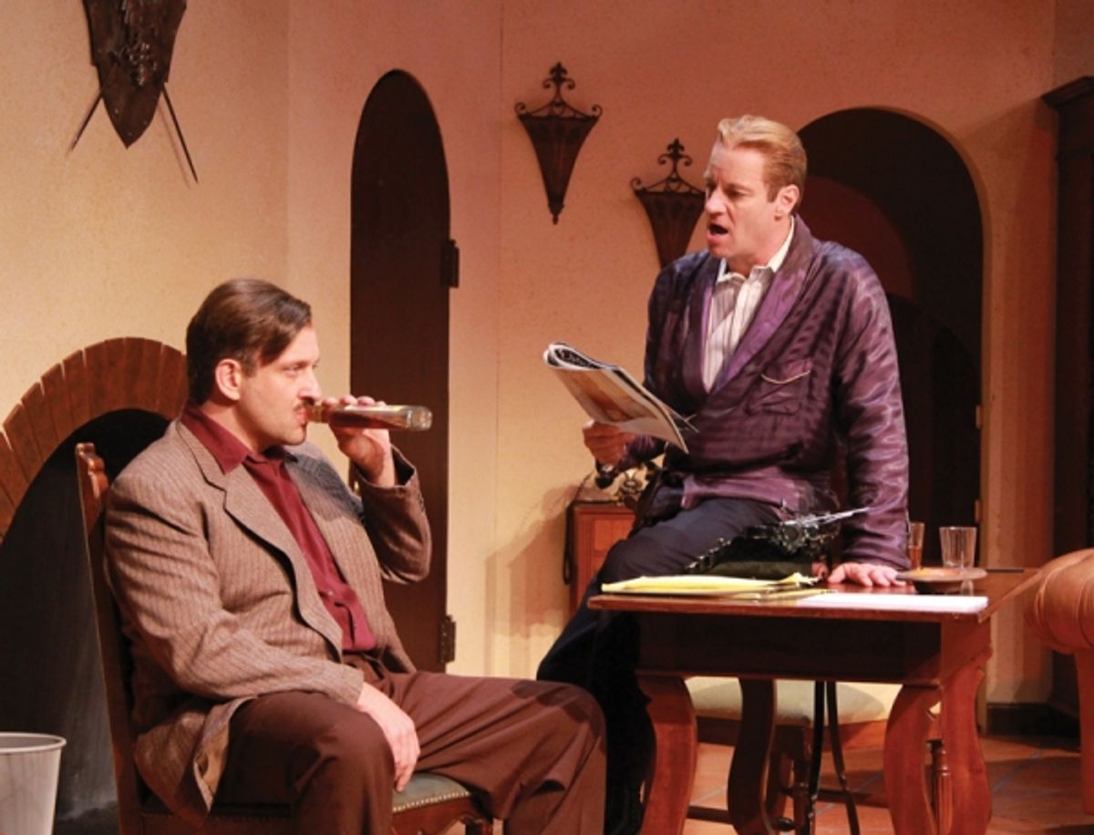 Gregg Weiner as Ernest Hemingway and Tom Wahl as F. Scott Fitzgerald at 