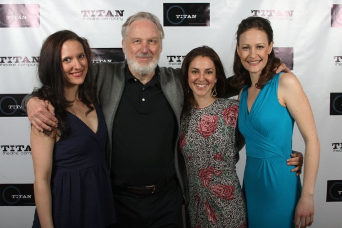 Laura Frye (Regan), Terry Layman (Lear) Susan Maris (Cordelia), and Leah Gabriel (Goneril) at 