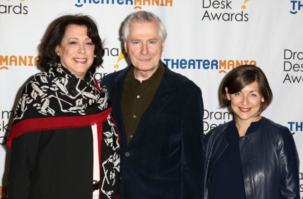 Manhattan Theatre Club artistic leaders Lynne Meadow (left) and Mandy Greenfield with playwright John Patrick Shanley  at 