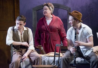 Ty Olwin (The Writer), JoAnn Montemurro (Mrs. Wire), and Christopher Borek (Sky) Photo