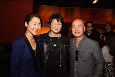 Cast member Jackie Chung, playwright Kimber Lee and actor C.S. Lee Photo