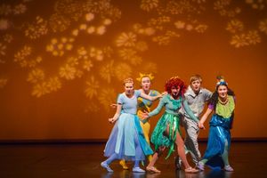 The kids celebrate after a terrific dance recital (l-r Annie Barker, Hannah Wilson, M Photo