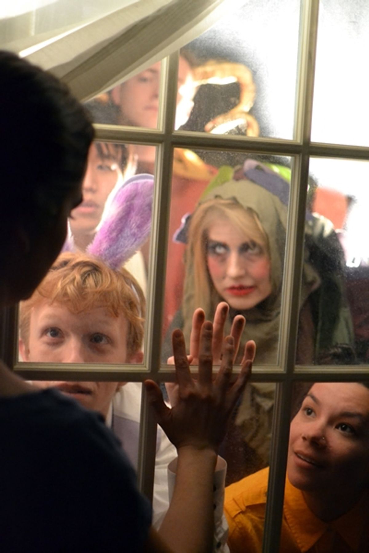 Meghann Garmany (Natasha) with Sam Ogilvie, Eddy Lee, Finn Kilgore, Lila Newman, and Erin Healani Chung (The Figments) at 