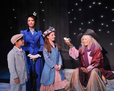 Lauren Blackman (as Mary Poppins), Gabriel Reis and Michelle Moughan (as Michael and  Photo