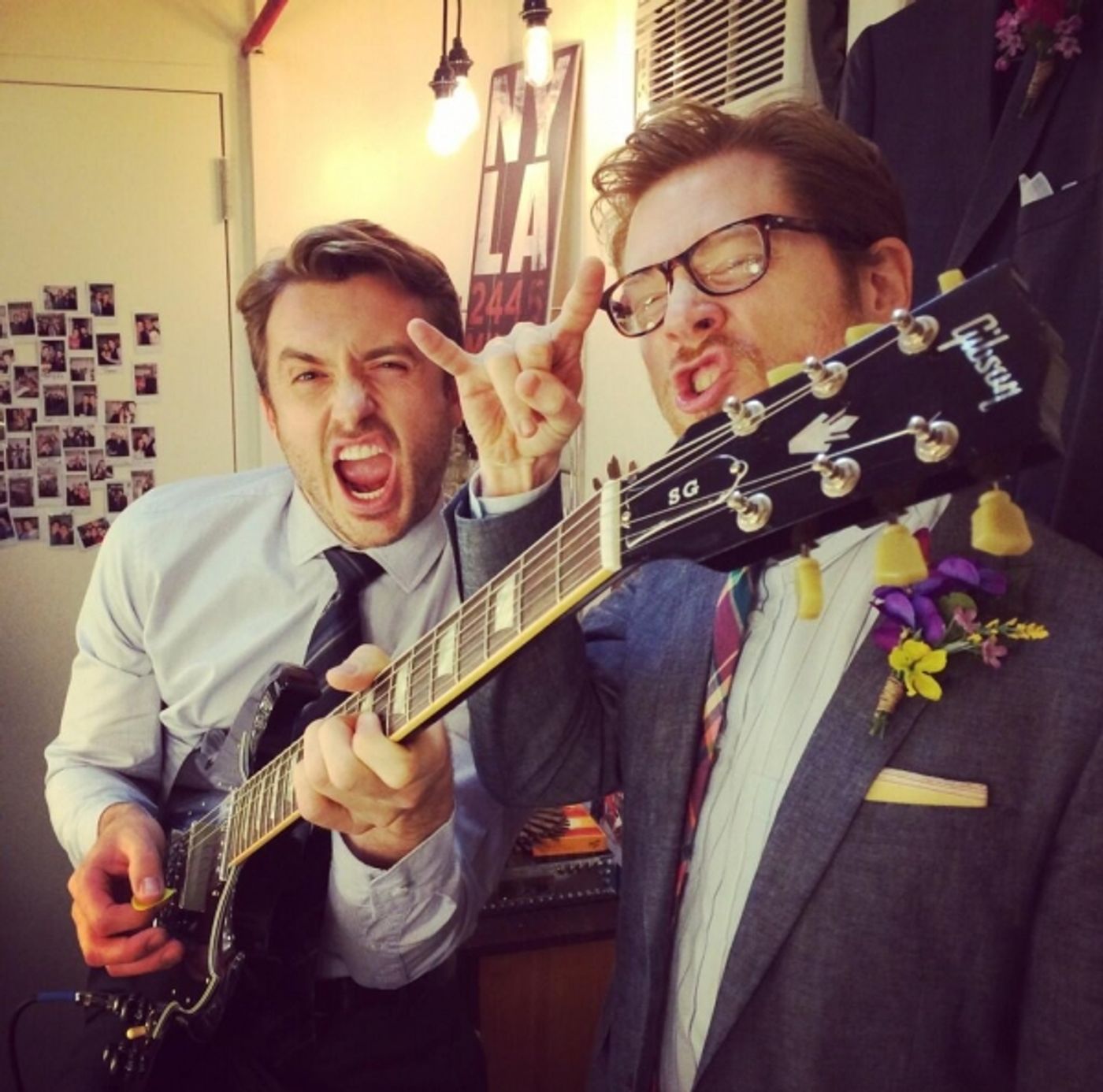 Photo Flash: Saturday Intermission Pics, 5/17 - Part 2 - IF/THEN's James Snyder & Anthony Rapp Rock, 'BRIDGES' Closes & More  Image