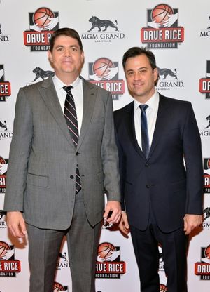 UNLV RunninÃ¢â‚¬â„¢ Rebels head coach, Dave Rice, with Jimmy Kimmel at Ã¢ Photo