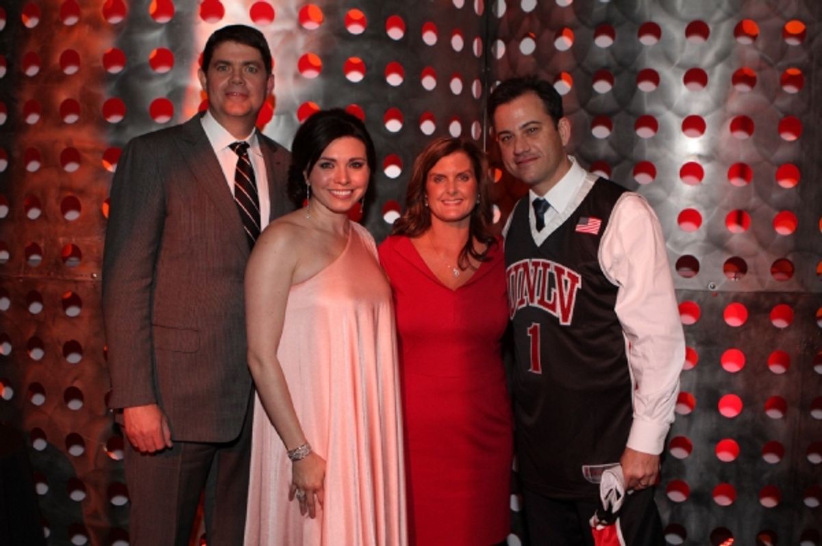 UNLV RunninÃ¢â‚¬â„¢ Rebels head coach, Dave Rice, Dr. Nicole Cavanagh, Mindy Rice and Jimmy Kimmel at Ã¢â‚¬Å“An Evening with Dave RiceÃ¢â‚¬Â at Jimmy Kimmel and More in 'An Evening With Dave Rice' Gala