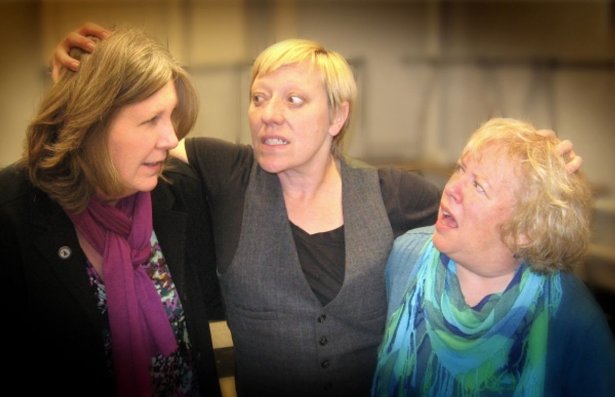 Karen Ball as Hamlet, Marketa Edwards and Brenda Chandler as Rosencrantz and Guildenstern at 