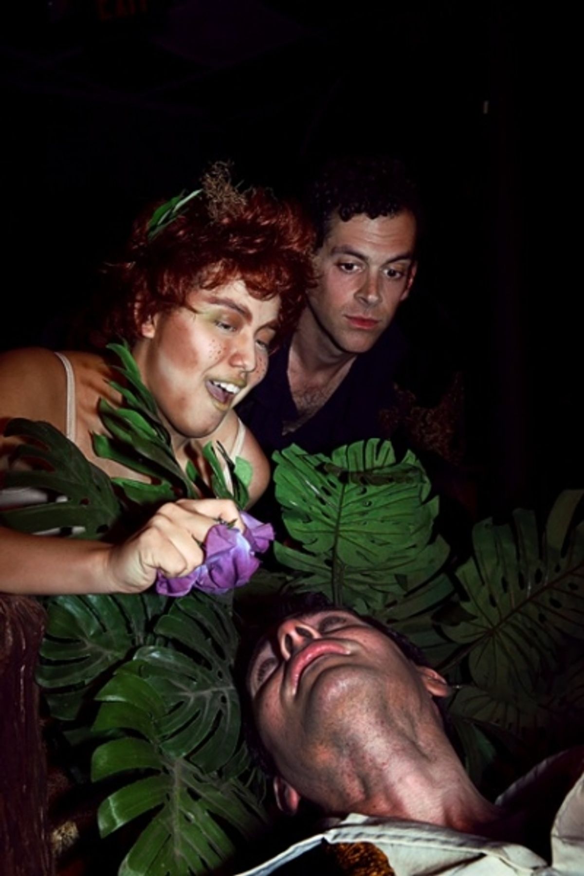 Oberon (Aaron Echegaray) angered by Puck''s (Helen Rios) mistakes, watches invisible to mortals. at 