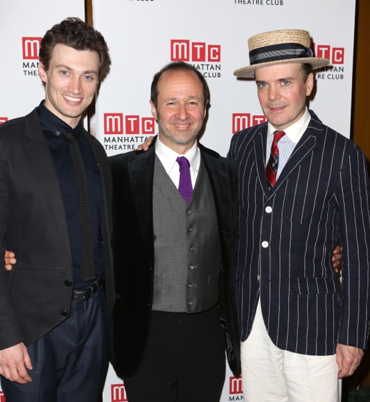 Bryce Pinkham, Steven Lutvak and Jefferson Mays  at 