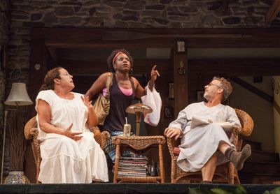 Marcia DeBonis as Sonia, Haneefah Wood as Cassandra, and Martin Moran as Vanya  Photo