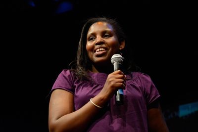 Eugenie Mukeshimana, founder and director, Genocide Survivors Support Network introdu Photo