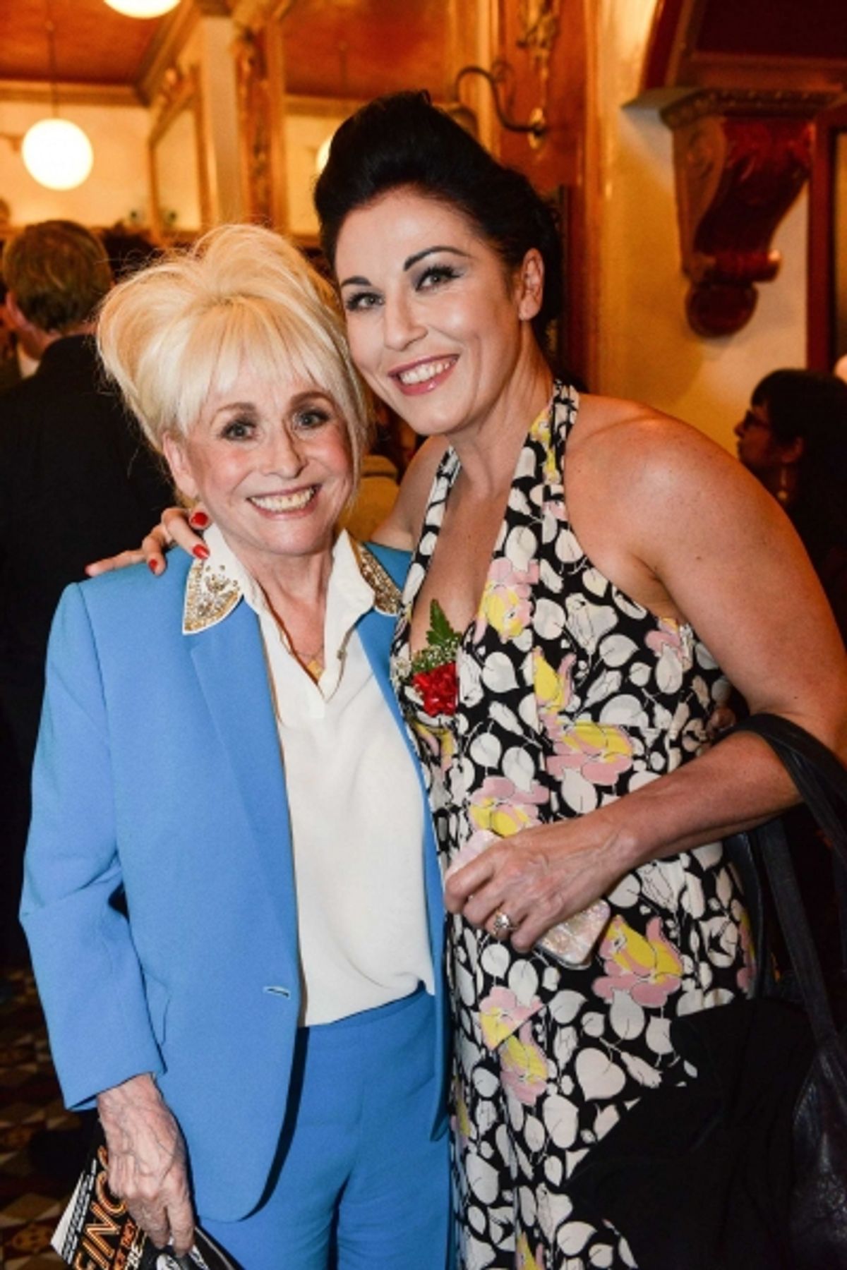 Barbara Windsor (original cast member in 1959 Fings production) and Jessie Wallace (Lil in Fings) at 