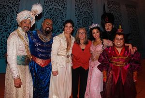 Clifton Davis, James Monroe Iglehart, Adam Jacobs, Meredith Vieira, Courtney Reed, Jo Photo