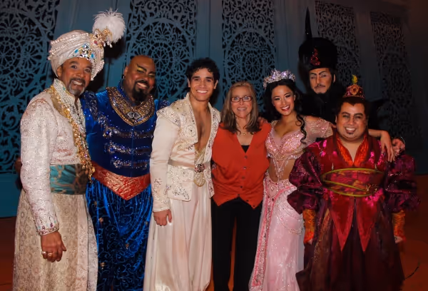 Clifton Davis, James Monroe Iglehart, Adam Jacobs, Meredith Vieira, Courtney Reed, Jo Photo