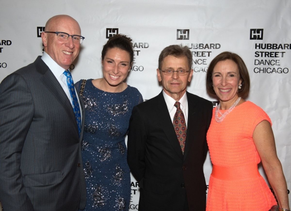 Tim Callahan, Jessie Callahan, Mikhail Baryshnikov, and Meg Siegler Callahan, chair of Hubbard StreetÃ¢â‚¬â„¢s board of directors at 