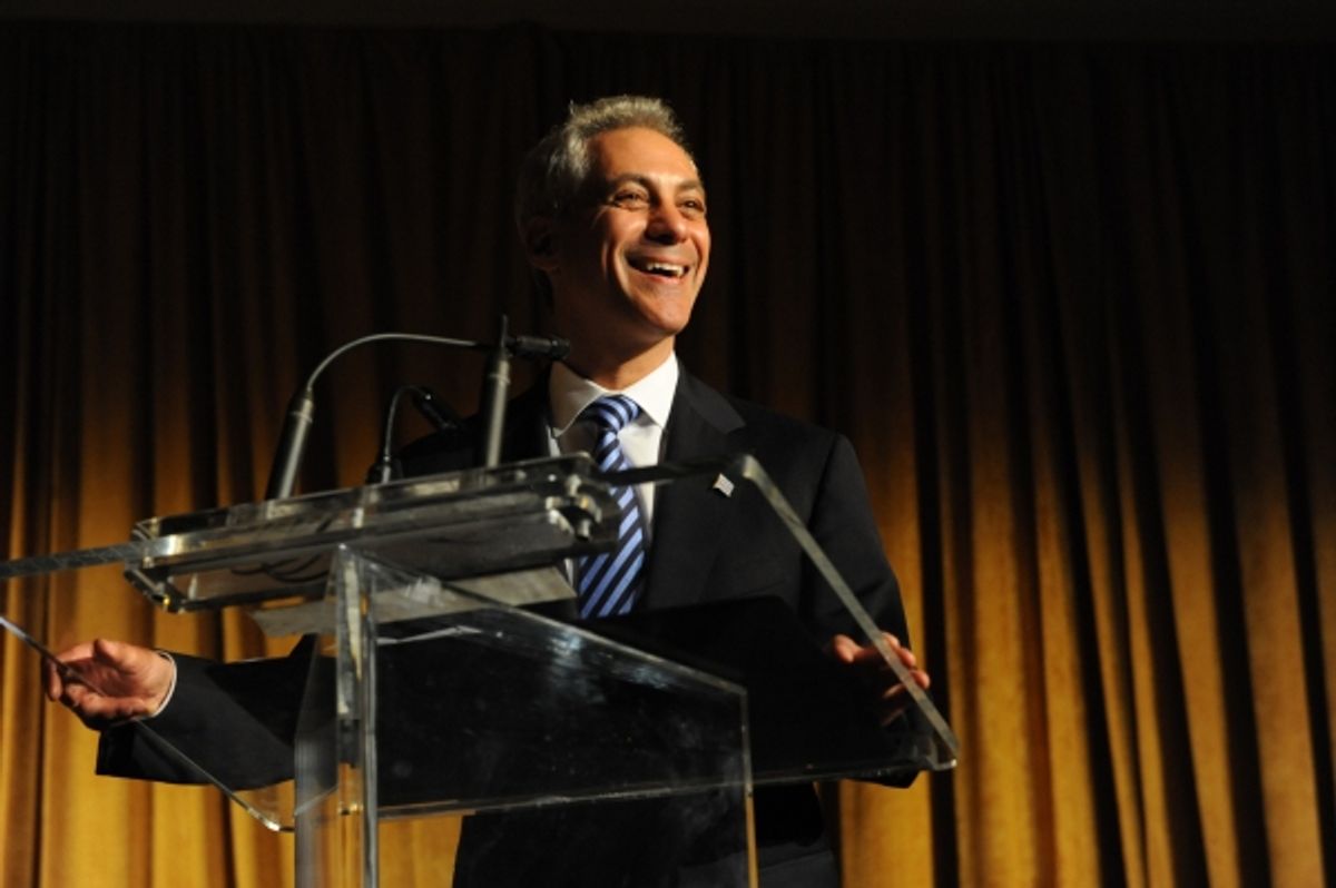 Chicago Mayor Rahm Emanuel introduces Mikhail Baryshikov at 