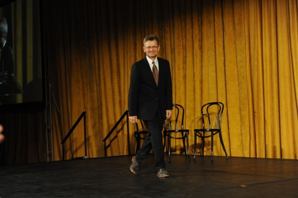Mikhail Baryshikov walks onstage to accept Hubbard StreetÃ¢â‚¬â„¢s Spotlight Award at Hubbard Street Dance Chicago Honors Mikhail Baryshnikov at Season 36 Spotlight Ball