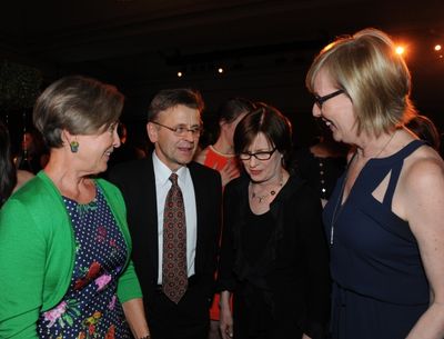 Mikhail Baryshnikov with founding Hubbard Street Dancers Ann Hodgkins Curley, left, C Photo