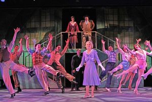 Shannon O''Bryan (Peggy Sawyer, center), with ensemble. Photo