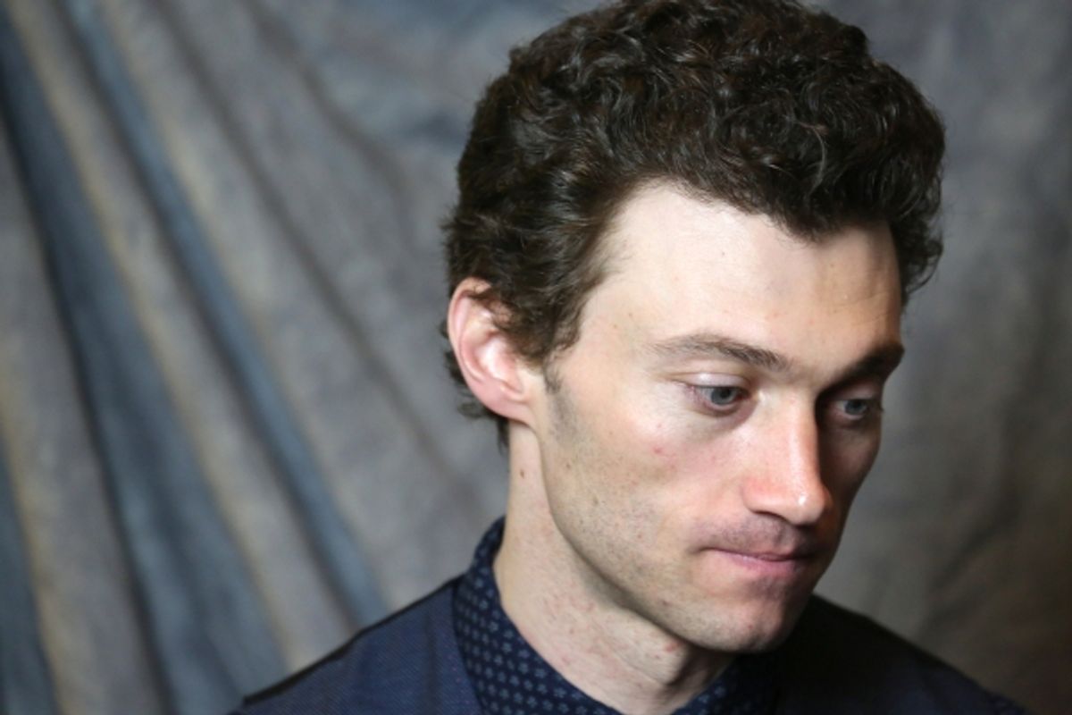 Bryce Pinkham photographed at at the Paramount Hotel on April 30, 2014 in New York City. at 