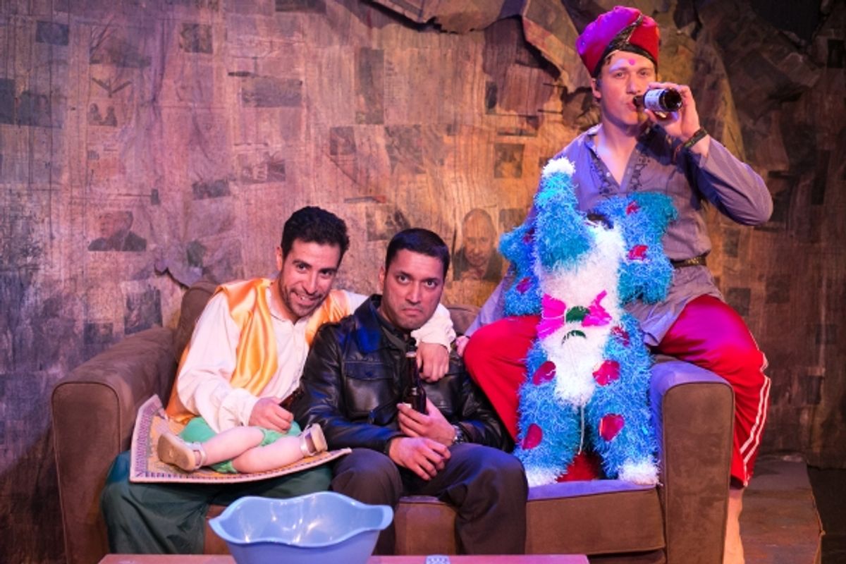 Based on a True Story by Usman Ally, directed by Sonny Das. Pictured: Armando Reyes (left), Anat Sharma (center) and Damian Conrad. at 