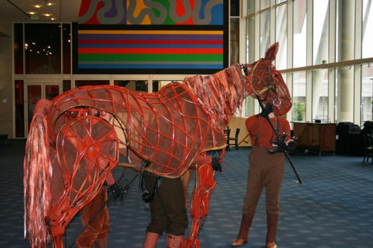 James Duncan (Head puppeteer), Brian Burns (heart puppeteer), Aaron Haskell (Hind puppeteer) at 