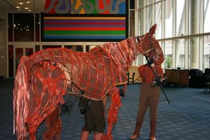 James Duncan (Head puppeteer), Brian Burns (heart puppeteer), Aaron Haskell (Hind pup Photo