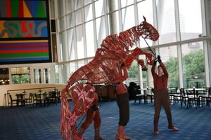 James Duncan (Head puppeteer), Brian Burns (heart puppeteer), Aaron Haskell (Hind pup Photo