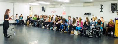 Sierra Boggess and students Photo