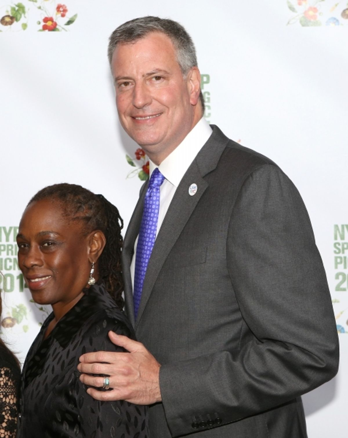 Chirlane McGray and Mayor Bill de Blasio  at 