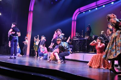 Bobby Conte Thornton, Taylor Louderman and the cast of Grease Photo