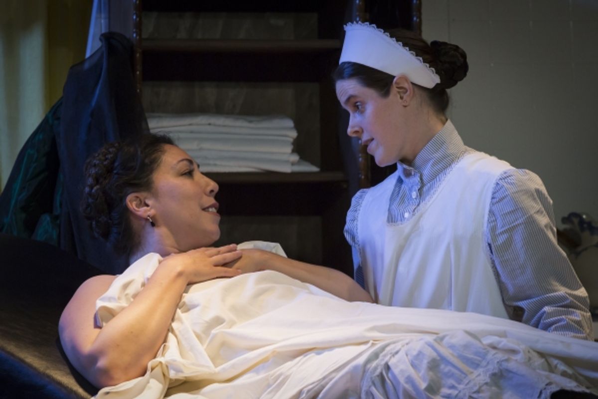 Lia Seltzer as Sabrina Daldry and Vanessa Strickland as Annie at 