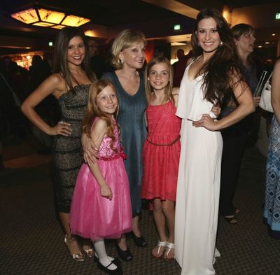 Cast members Valerie Rose Curiel, Emily LaFontaine, Executive Producer Cathy Rigby, c Photo