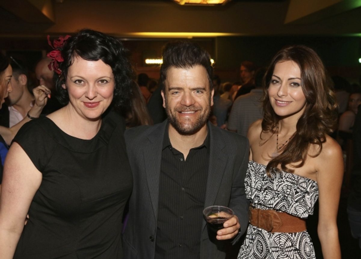Jane Lynch, Assistant to the Producing Director, actor Kevin Weisman and Jodi Tanowitz at 