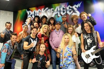 Def Jam co-founder, Russell Simmons, with the Cast of ROCK OF AGES Photo