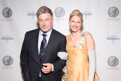 Alec Baldwin and LaphamÃ¢â‚¬â„¢s Quarterly Director of Development Laurie E Photo