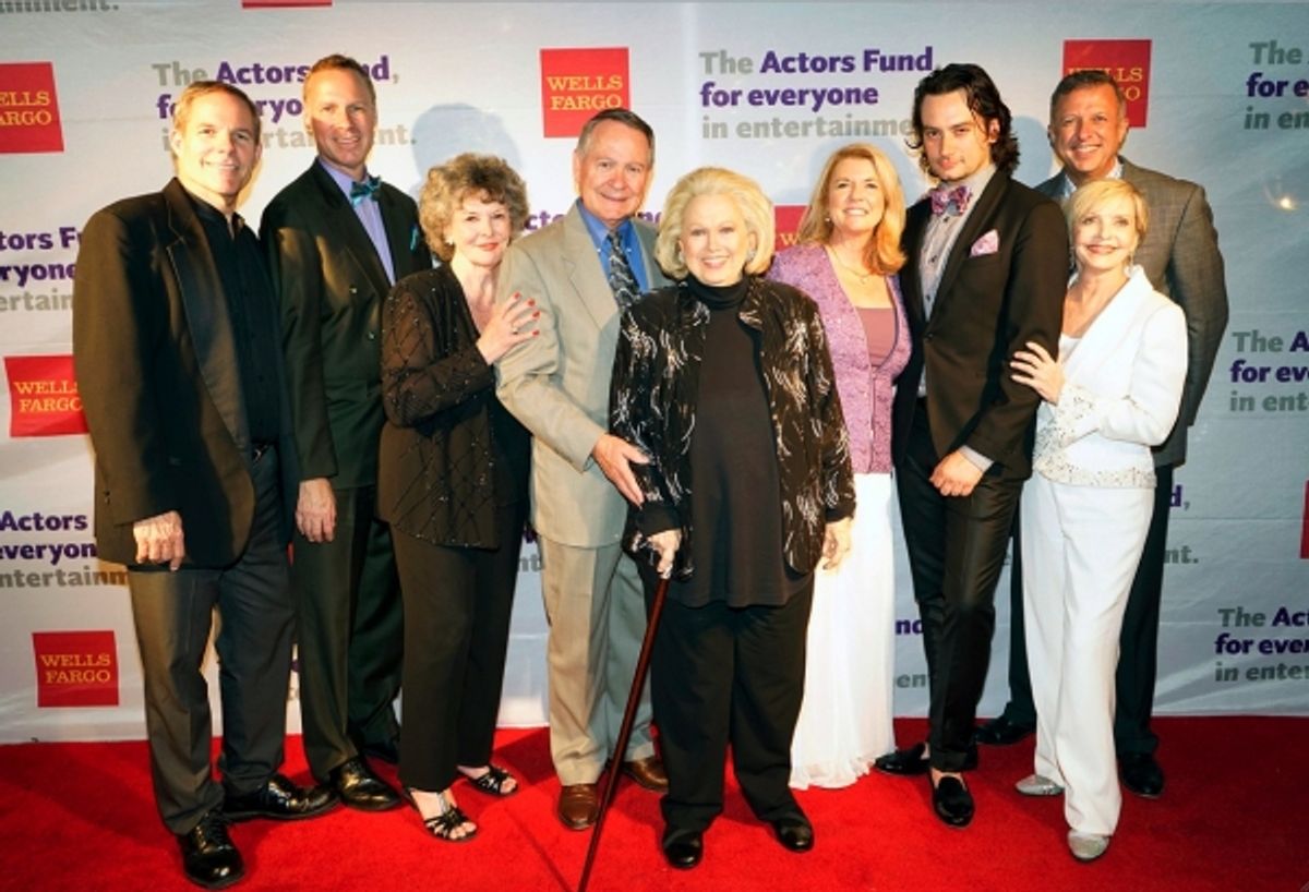 The LA Tony Party Production members Don Hill, Luke Yankee, JoMarie Ward, John Holly, Barbara Cook, Meg Thomas, Constantine Maroulis, Keith McNutt and Florence Henderson. at 