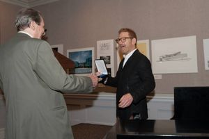 Sir Kenneth Branagh presents Richard Easton with the Shakespeare Medal Photo