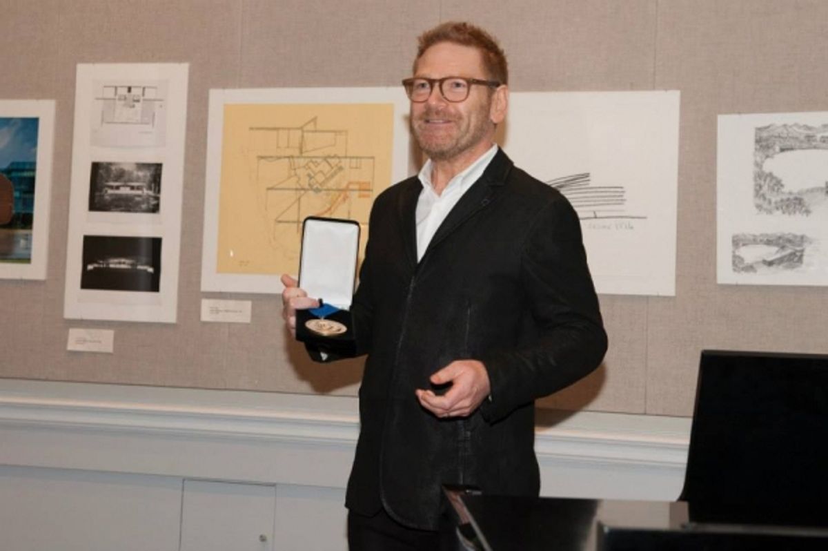 Sir Kenneth Charles Branagh with The Shakespeare Medal for Richard Easton at 