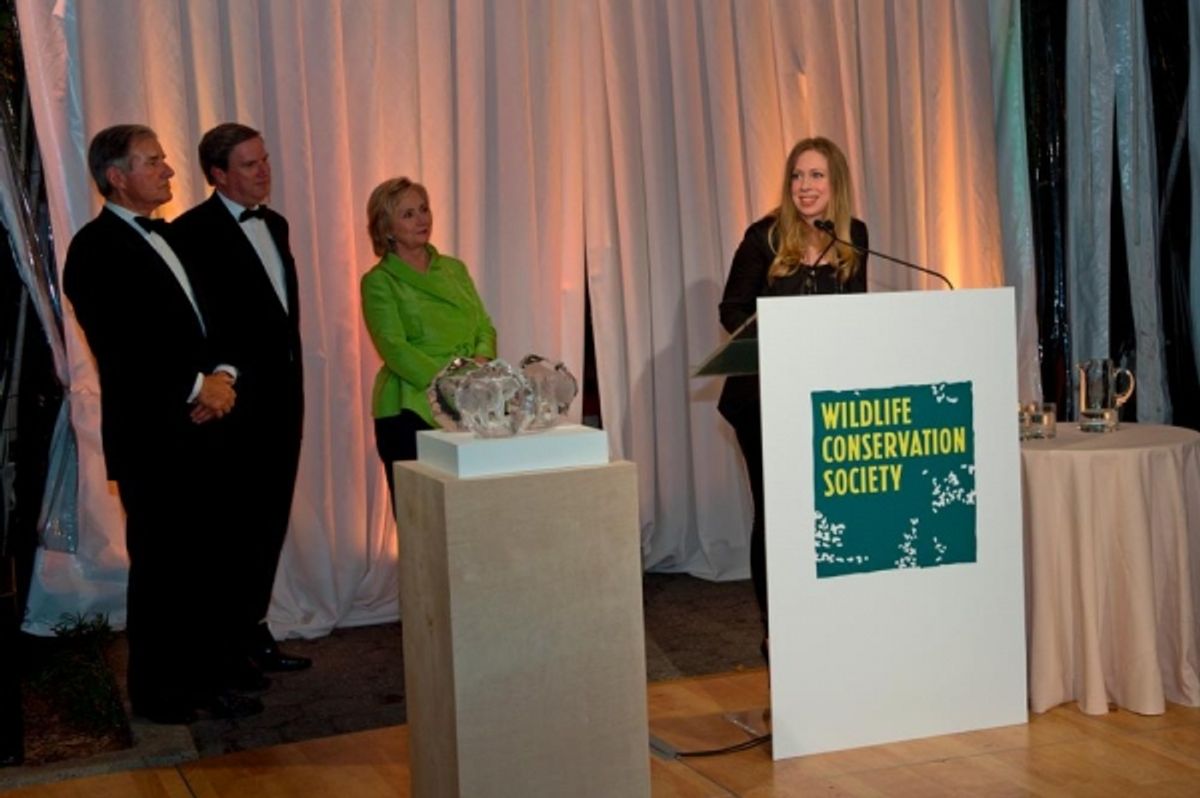 Ward Woods, CristiÃ'Â¡n Samper, Hillary Clinton, Chelsea Clinton at 