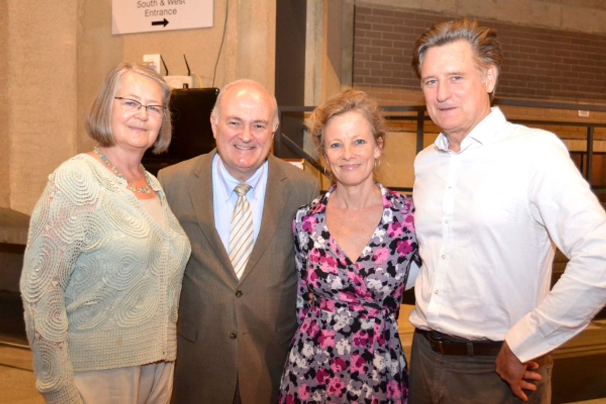 (L to R) Diane Robinson Knapp, George Washington University President Steven Knapp, Tamara Hurwitz Pullman and Bill Pullman at the opening night celebration for Healing Wars at Arena Stage at the Mead Center for American Theater June 12, 2014. at 