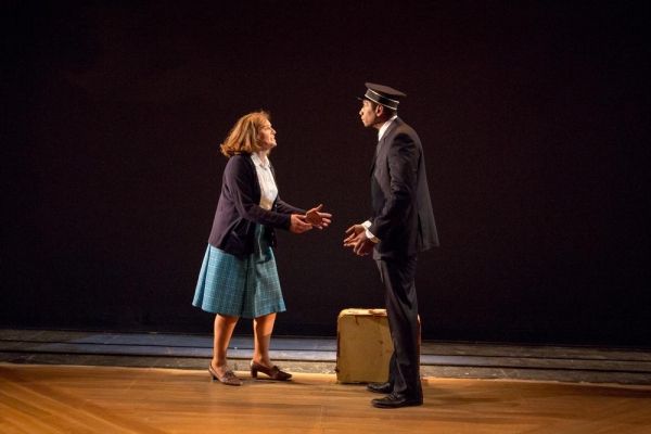 Sarah K. Chalmers* and Robert McKay* in the world premiere of Slashes of Light by Jud Photo
