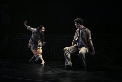 Samantha Na as Liat and Mark Linehan as Lt. Cable Photo