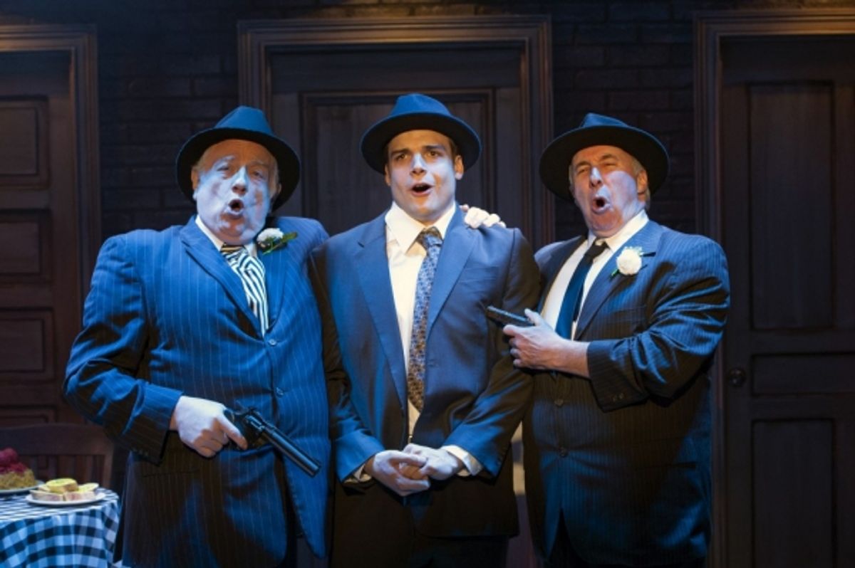 Fat Tony (Ed Dixon), Nick Cutter (Doug Carpenter) and Gino (Christopher Bloch) sing Ã¢â‚¬Å“Who Put the Mob InÃ¢â‚¬Â  at 
