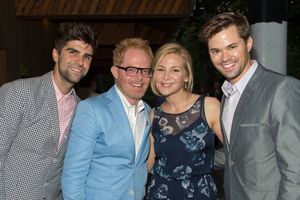Justin Mikita, Jesse Tyler Ferguson, Jennifer Wesfeldt, and Andrew Rannells Photo